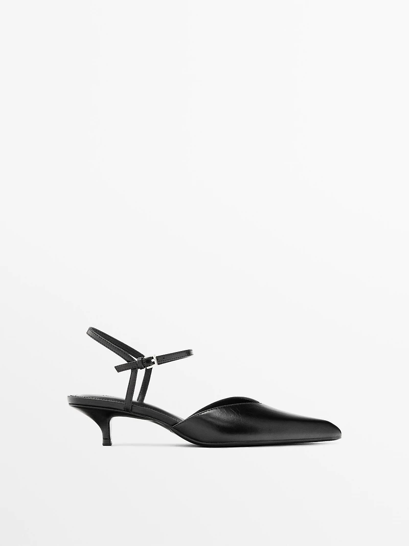 High-heel slingback shoes