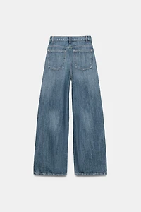 TRF HIGH-WAIST CROSSOVER WAIST WIDE LEG JEANS