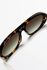 Lunettes de soleil aviateur effet écaille