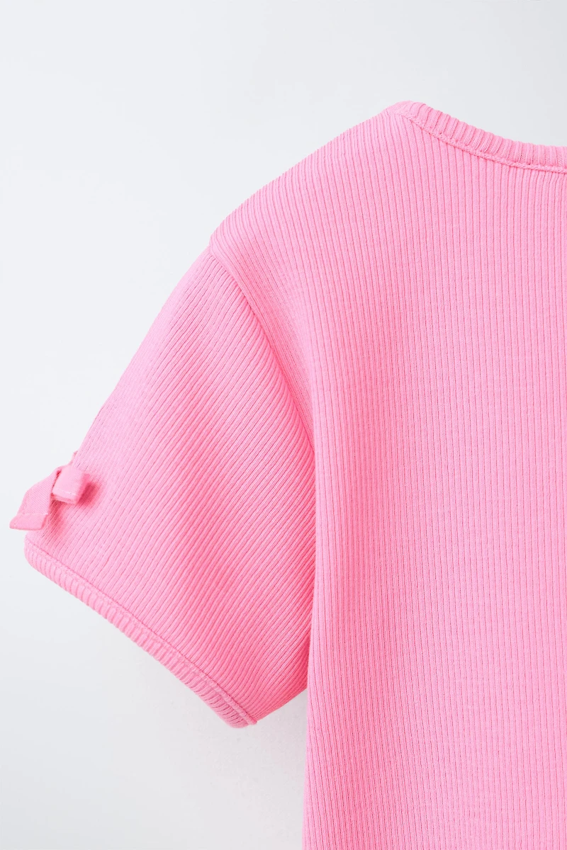 RIBBED STRIPED TIE T-SHIRT