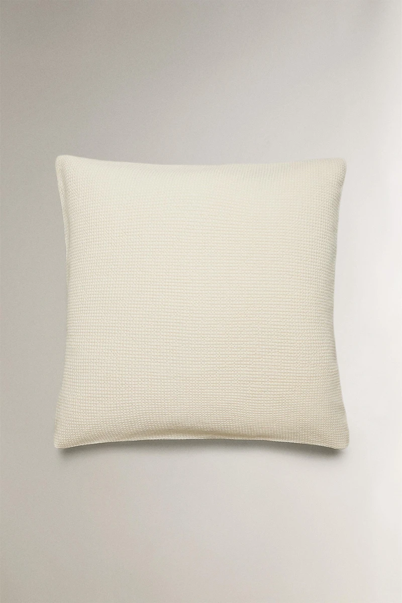 MINI WAFFLE-KNIT COTTON PILLOWCASE