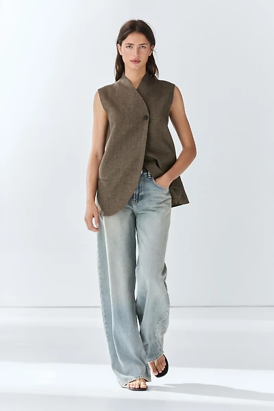 Gilet en lin mélangé