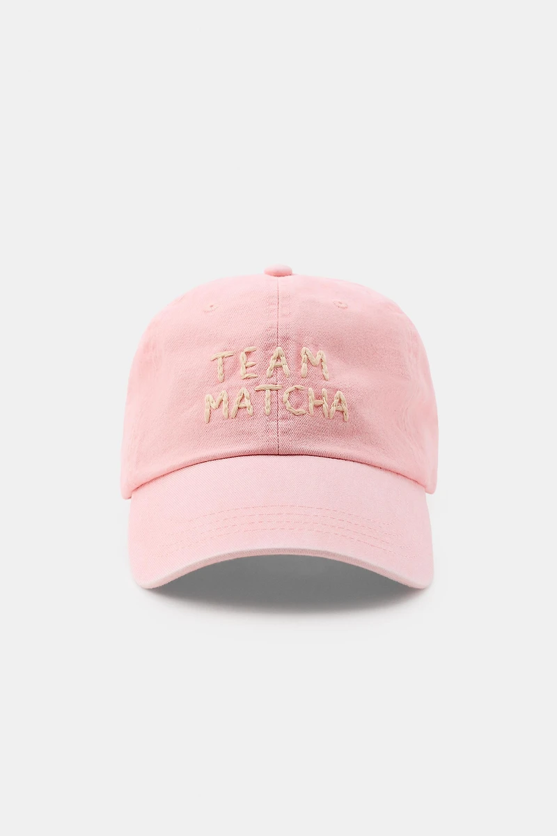 TWILL TEXT MATCHA CAP