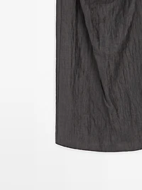 Midi dress with pleated shoulder detail