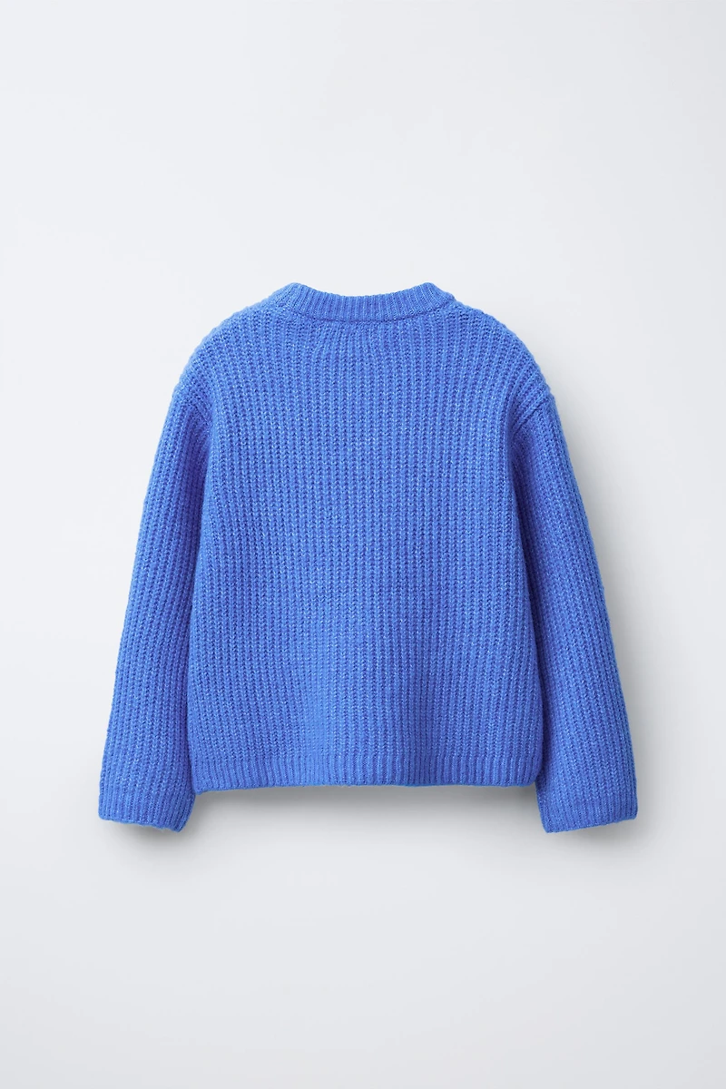 BEADED AND SPARKLY BOW KNIT SWEATER