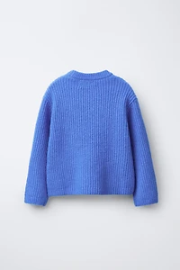 BEADED AND SPARKLY BOW KNIT SWEATER