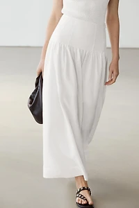 Midi skirt with yoke detail