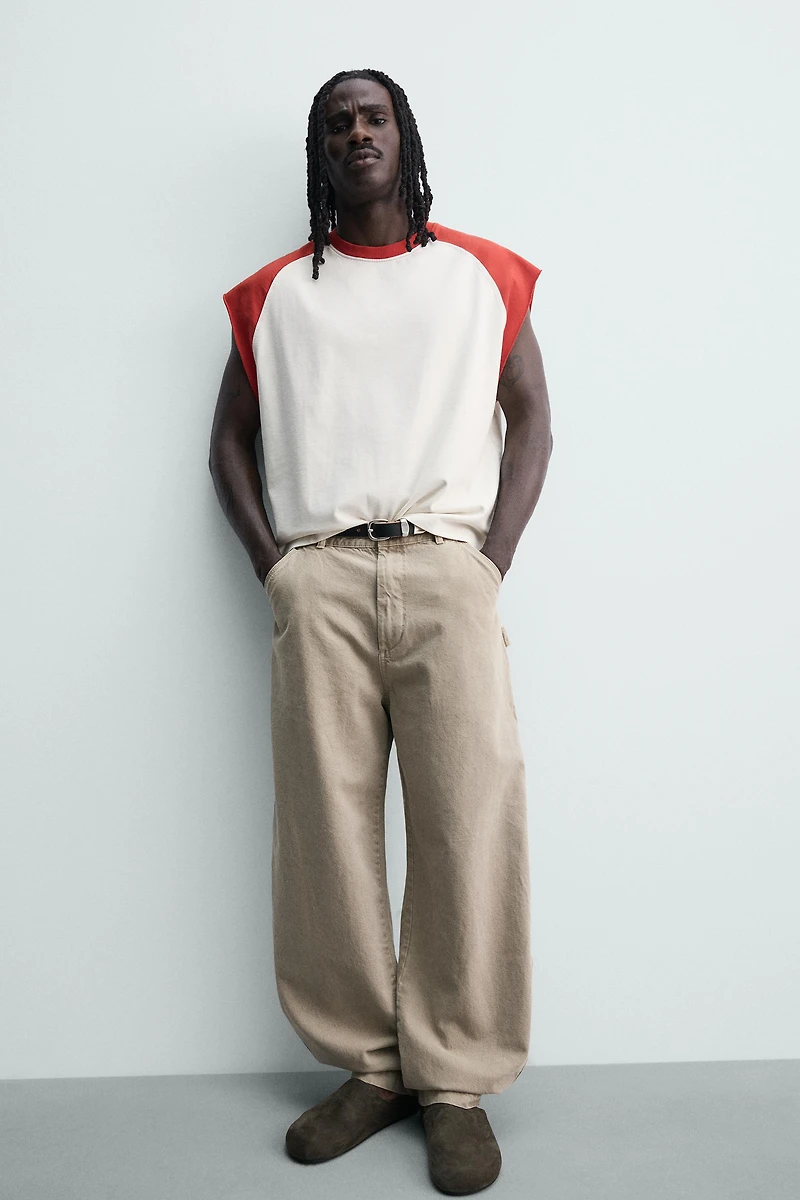WASHED BALLOON FIT PANTS