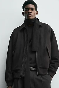 FAUX SUEDE QUILTED JACKET