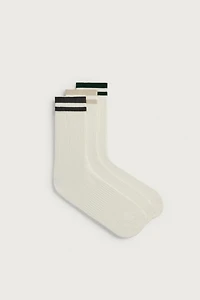 3-PACK OF RIBBED STRIPED SOCKS