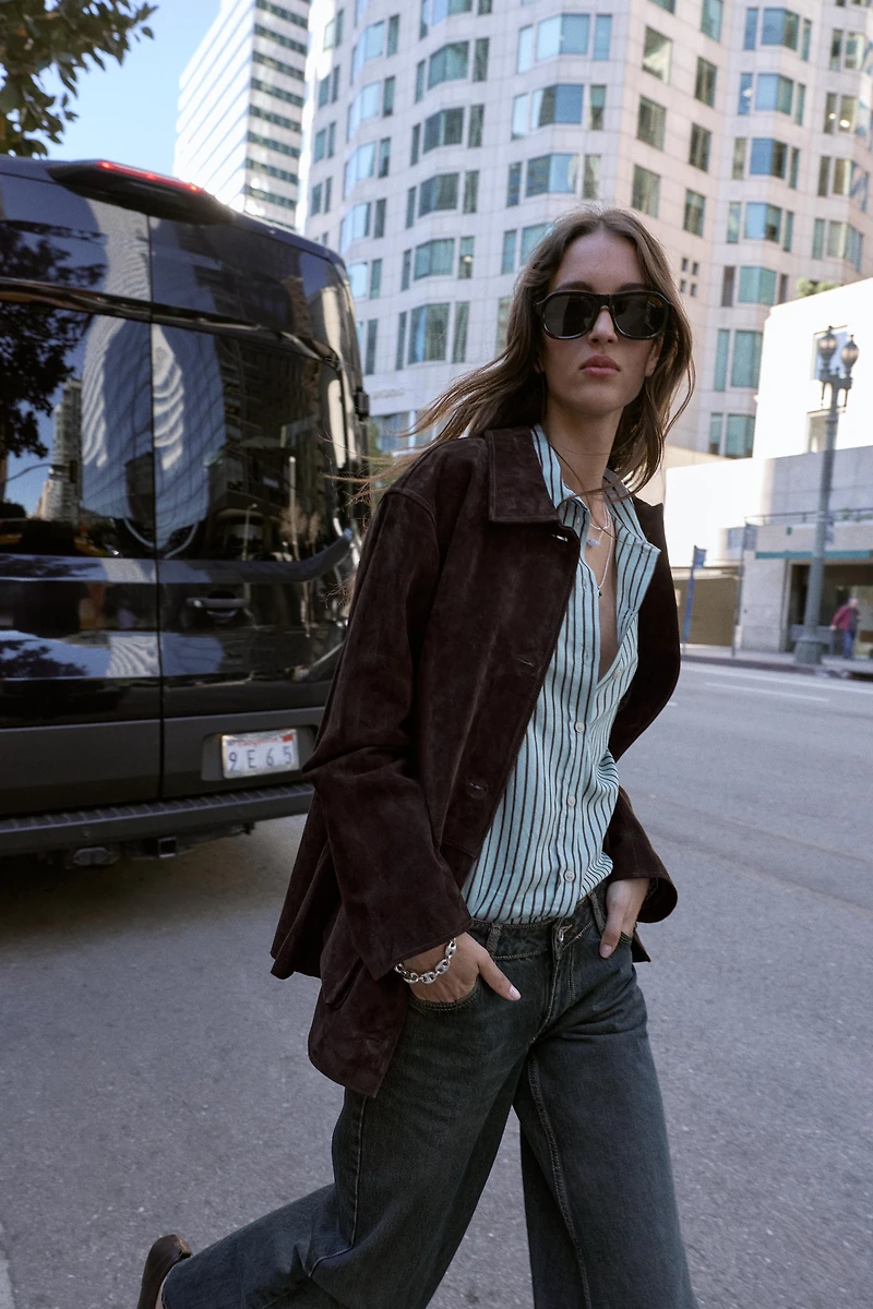 100% LEATHER SUEDE JACKET