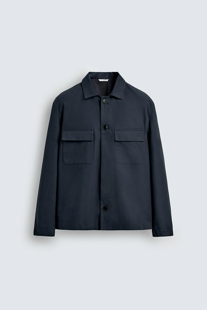 STRUCTURED TWILL POCKET OVERSHIRT