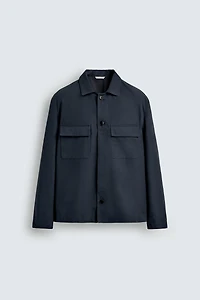 STRUCTURED TWILL POCKET OVERSHIRT