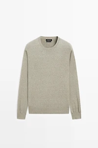 Knit 100% cotton crew neck sweater