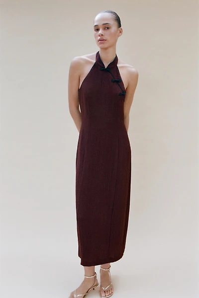 HALTER FROG FASTENING DRESS