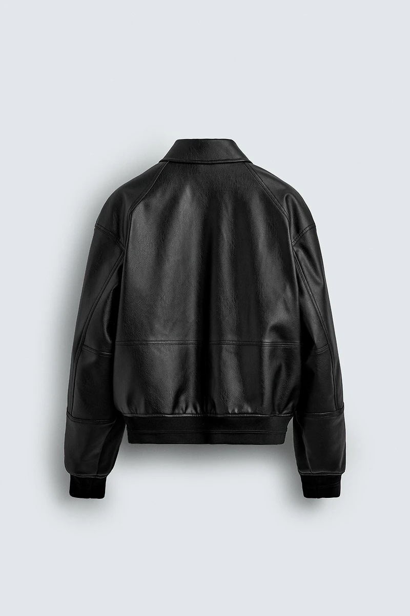 BLOUSON BOMBER MATIÈRE SYNTHÉTIQUE