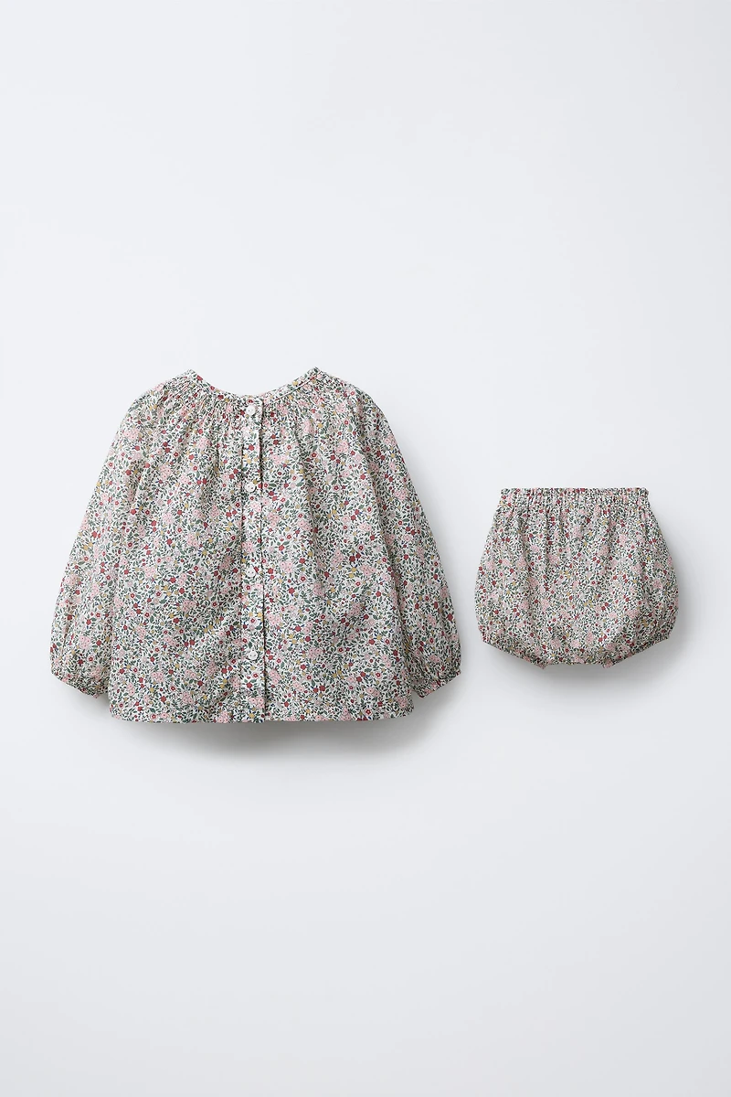 FLORAL SHIRT AND BLOOMER SET