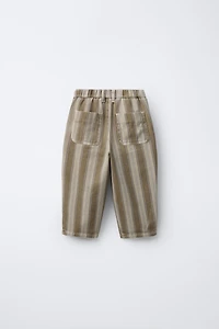 STRIPED WOOL BALLOON PANTS