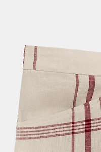 ZW COLLECTION LINEN PLAID BAGGY PANTS