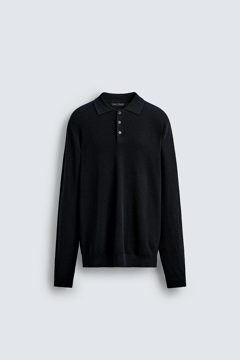 COTTON LYOCELL KNIT POLO SHIRT