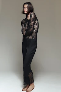 SATIN LACE PANTS