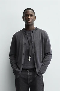 WOOL BLEND REGULAR FIT CARDIGAN