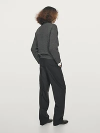 Striped wool blend trousers