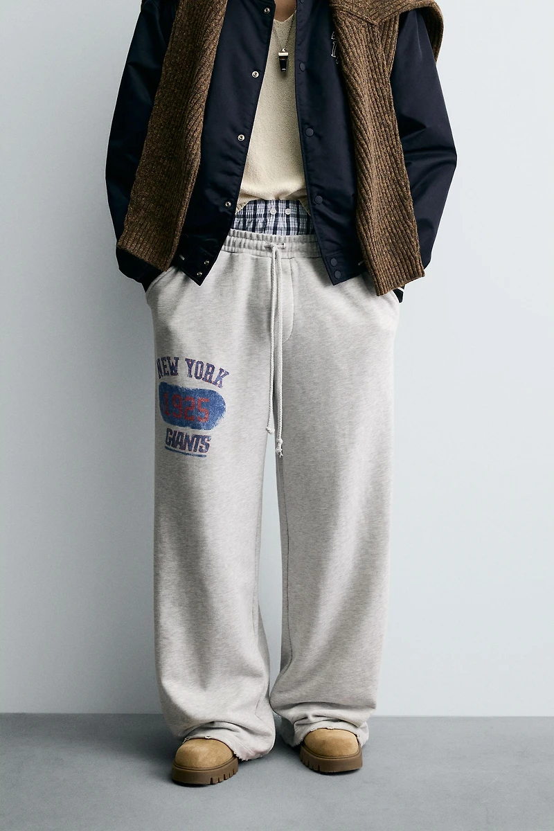 NFL NEW YORK GIANTS WIDE FIT JOGGER PANTS