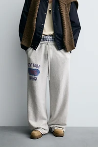 NFL NEW YORK GIANTS WIDE FIT JOGGER PANTS