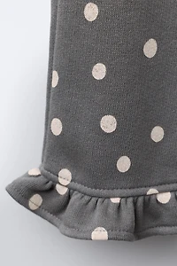 PANTALON EN MOLLETON IMPRIMÉ À VOLANTS