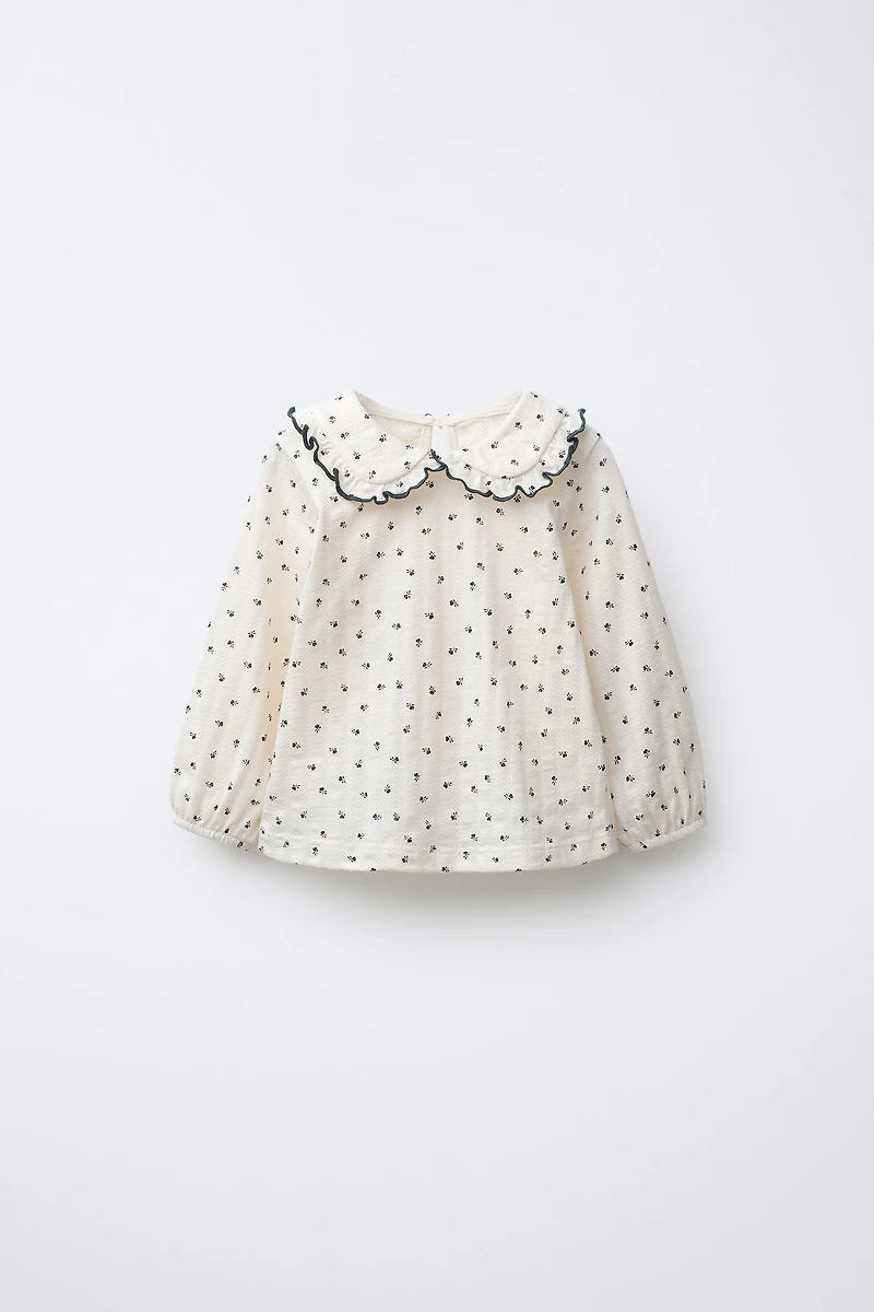 FLORAL PETER PAN COLLAR TOP