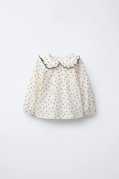 FLORAL PETER PAN COLLAR TOP