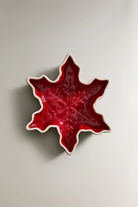 ASSIETTE GRÈS FLOCON DE NEIGE NOËL