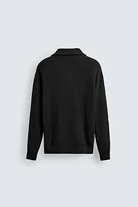 PURL KNIT QUARTER-ZIP SWEATER