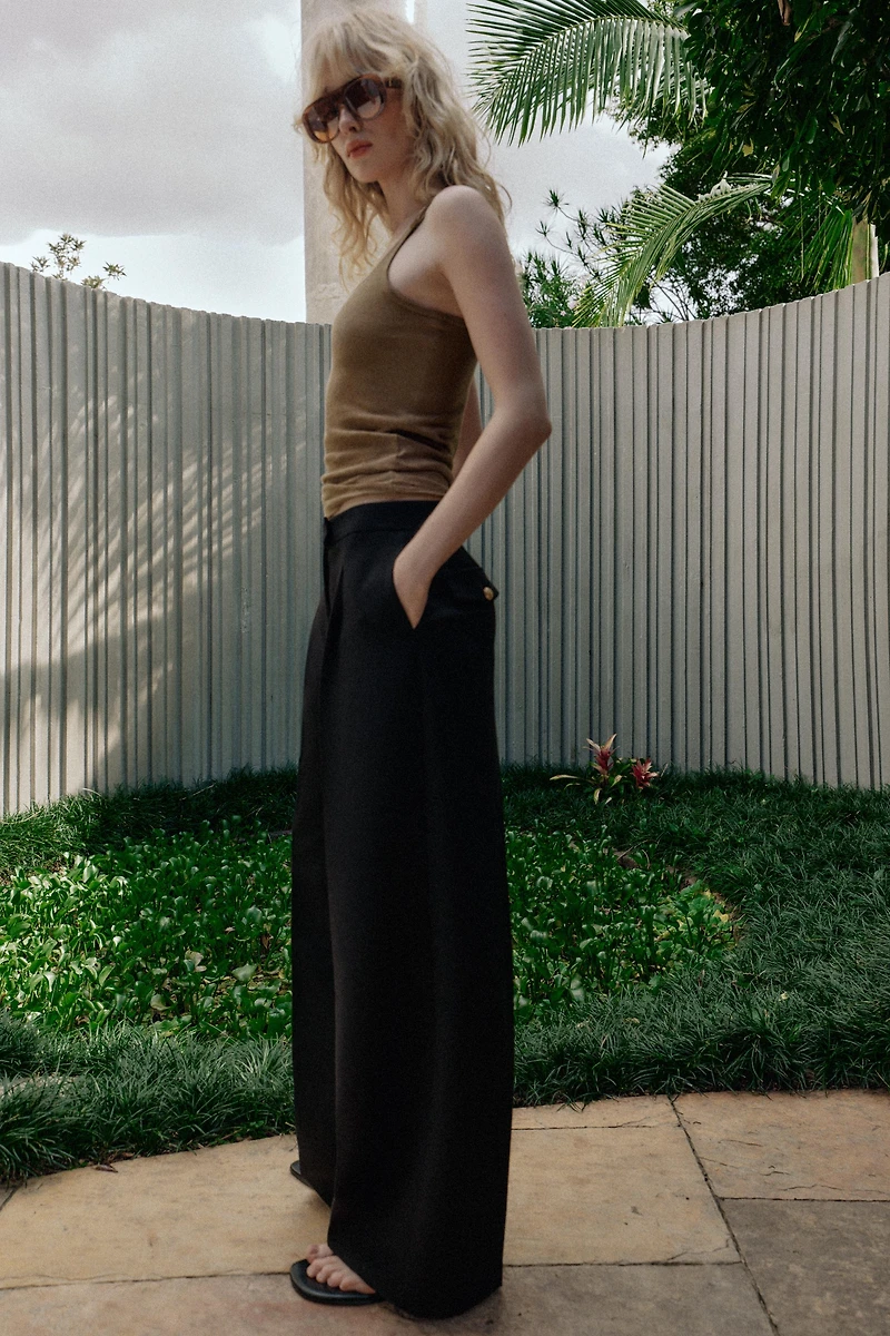 PANTALON LARGE À PINCES