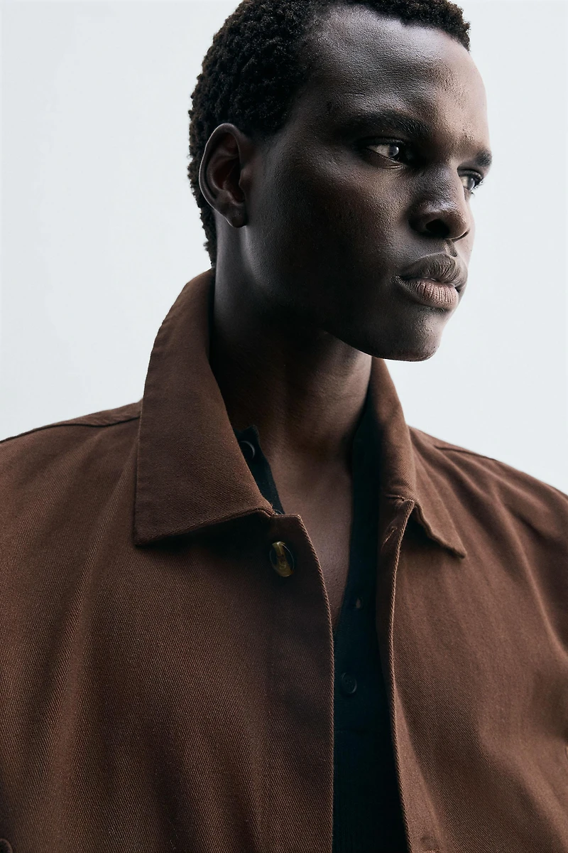 EMBROIDERED TEXTURED OVERSHIRT