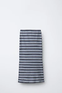 STRIPED MIDI SKIRT