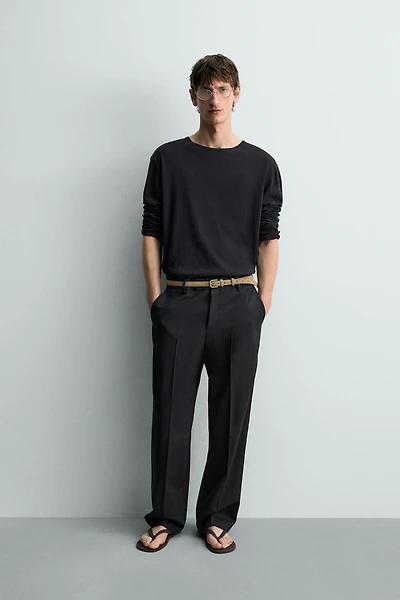 100% WOOL STRAIGHT FIT PANTS