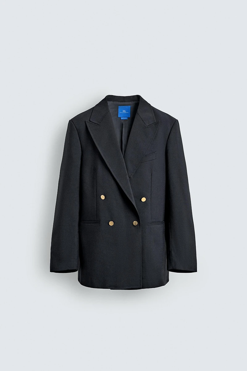 AARON LEVINE X ZARA 100% WOOL DOUBLE-BREASTED BLAZER