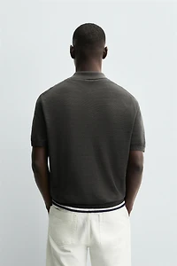 TEXTURED KNIT POLO SHIRT