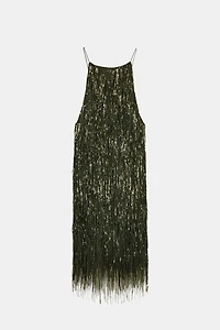 ZW COLLECTION FRINGED SEQUIN DRESS