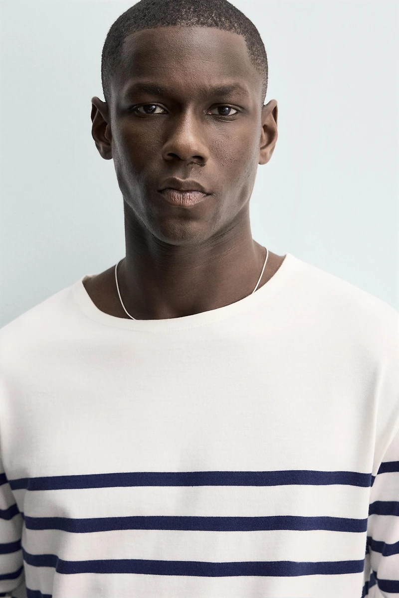 RELAXED FIT STRIPED JACQUARD T-SHIRT