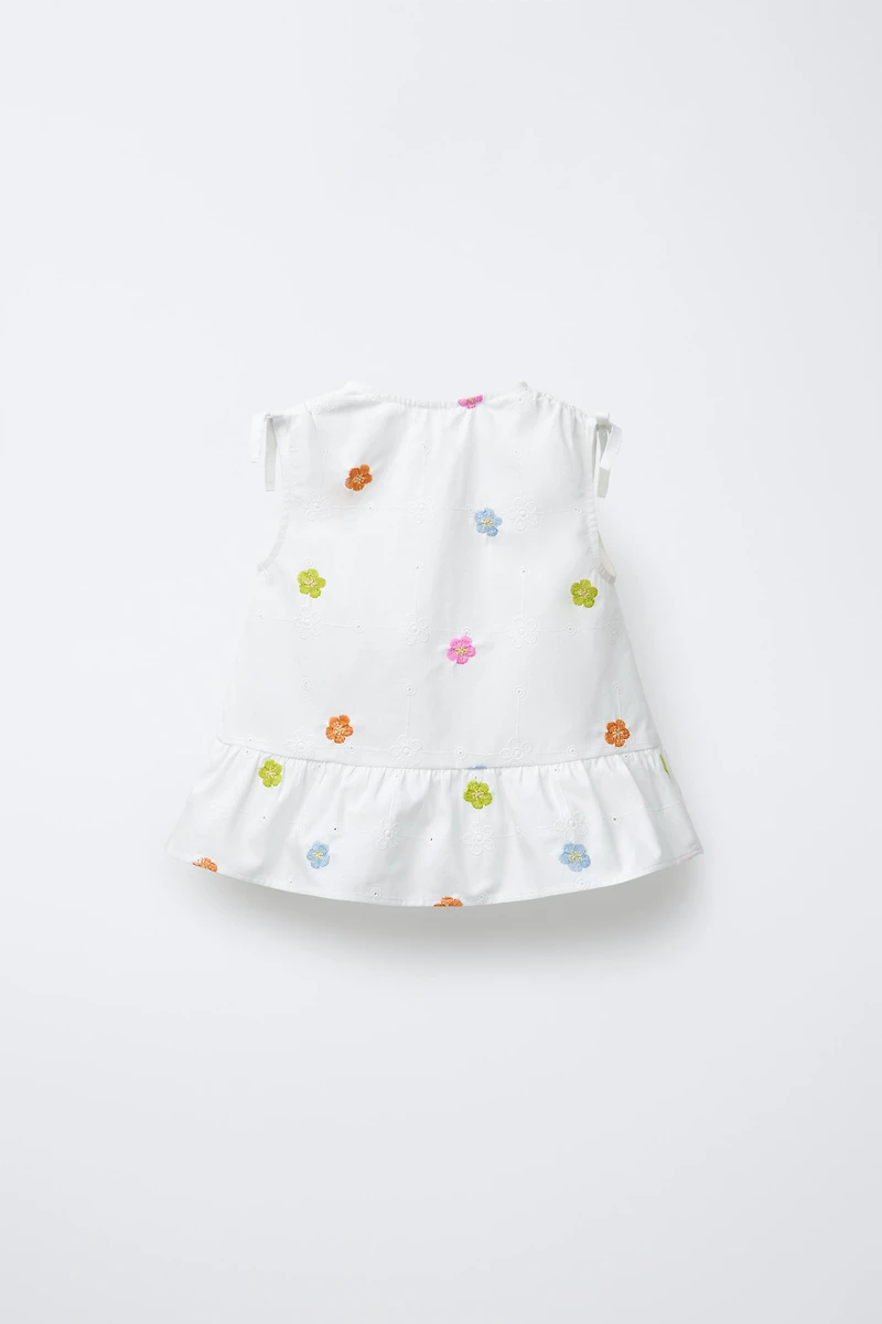 EMBROIDERED FLORAL POPLIN SHIRT