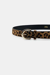 100% LEATHER ANIMAL PRINT BELT