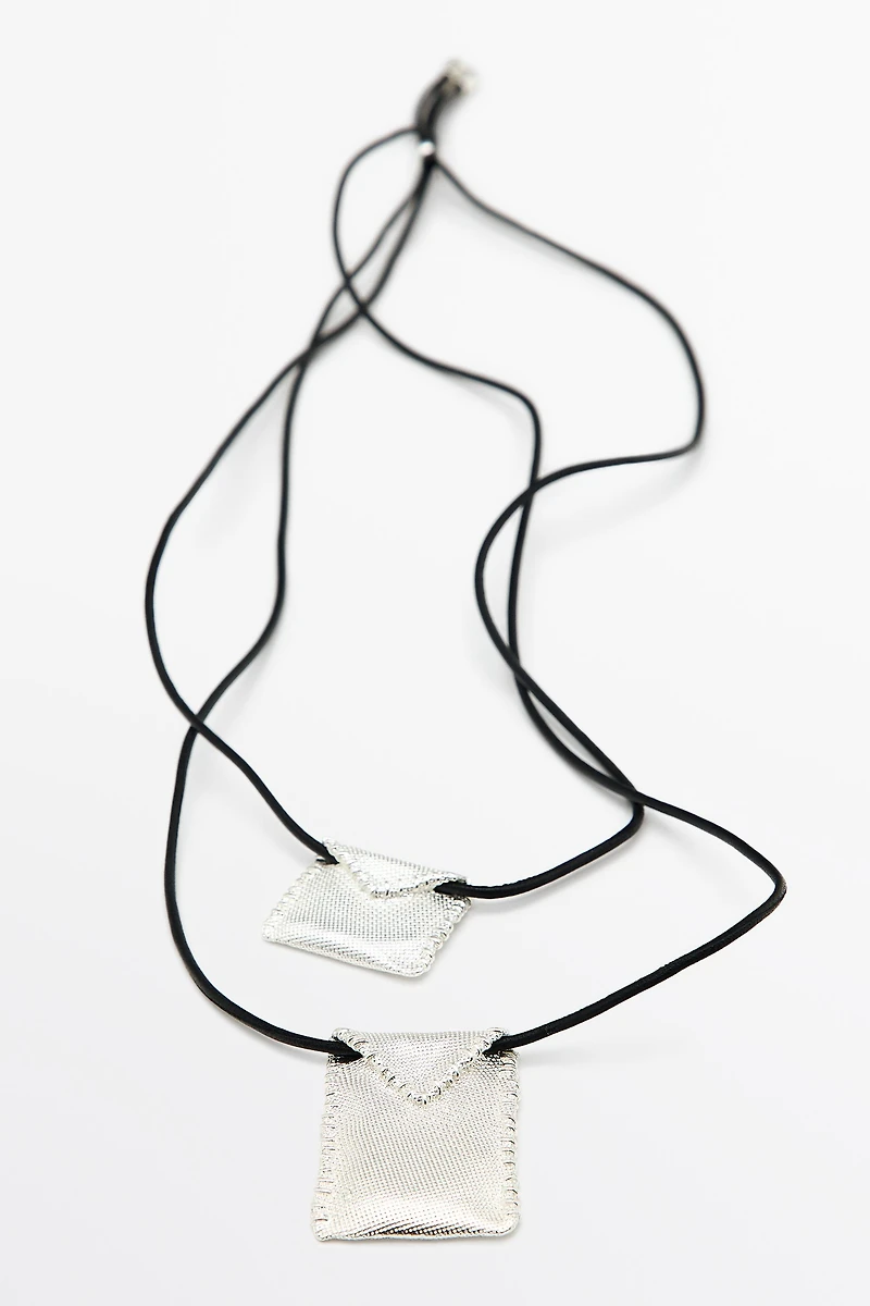 Envelope cord necklace