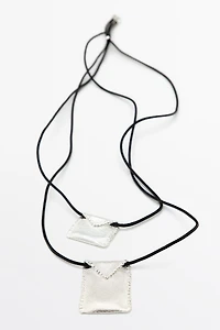 Envelope cord necklace