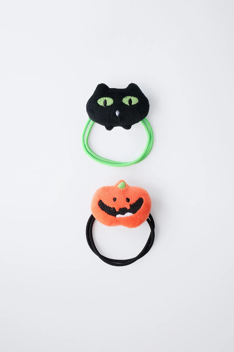 TWO-PACK OF PUMPKIN AND CAT HAIR TIES