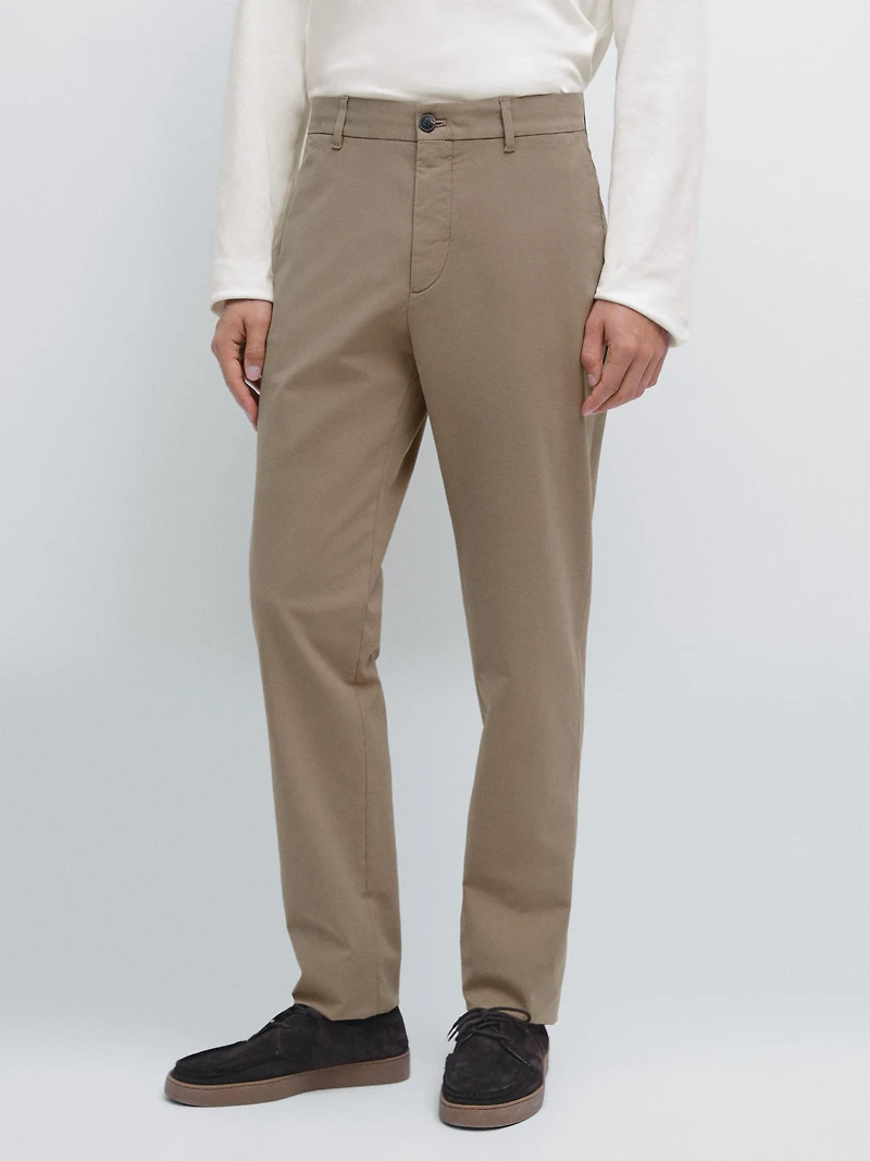 Slim fit cotton trousers
