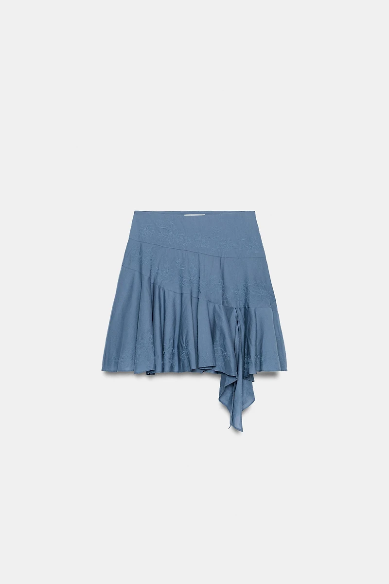 EMBROIDERED ASYMMETRIC SKIRT