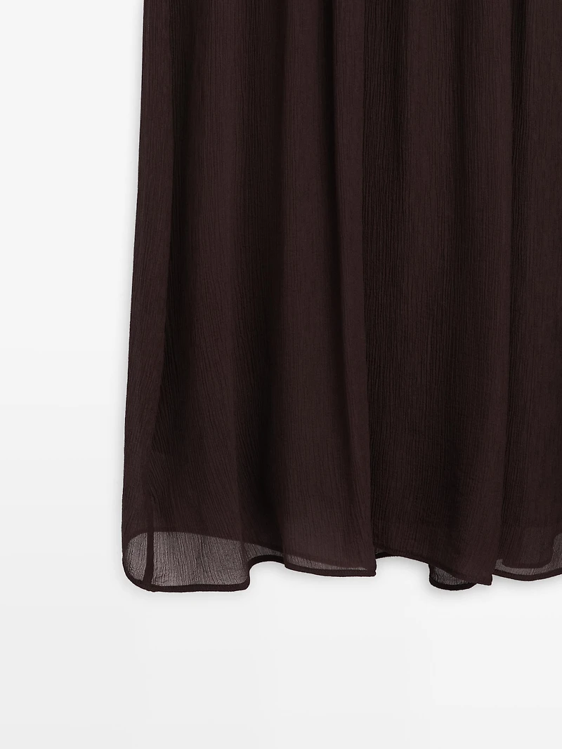 Flowing midi dress with gathered detail